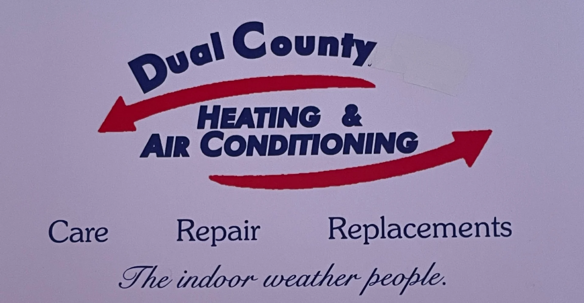 A dual county heating and air conditioning logo.